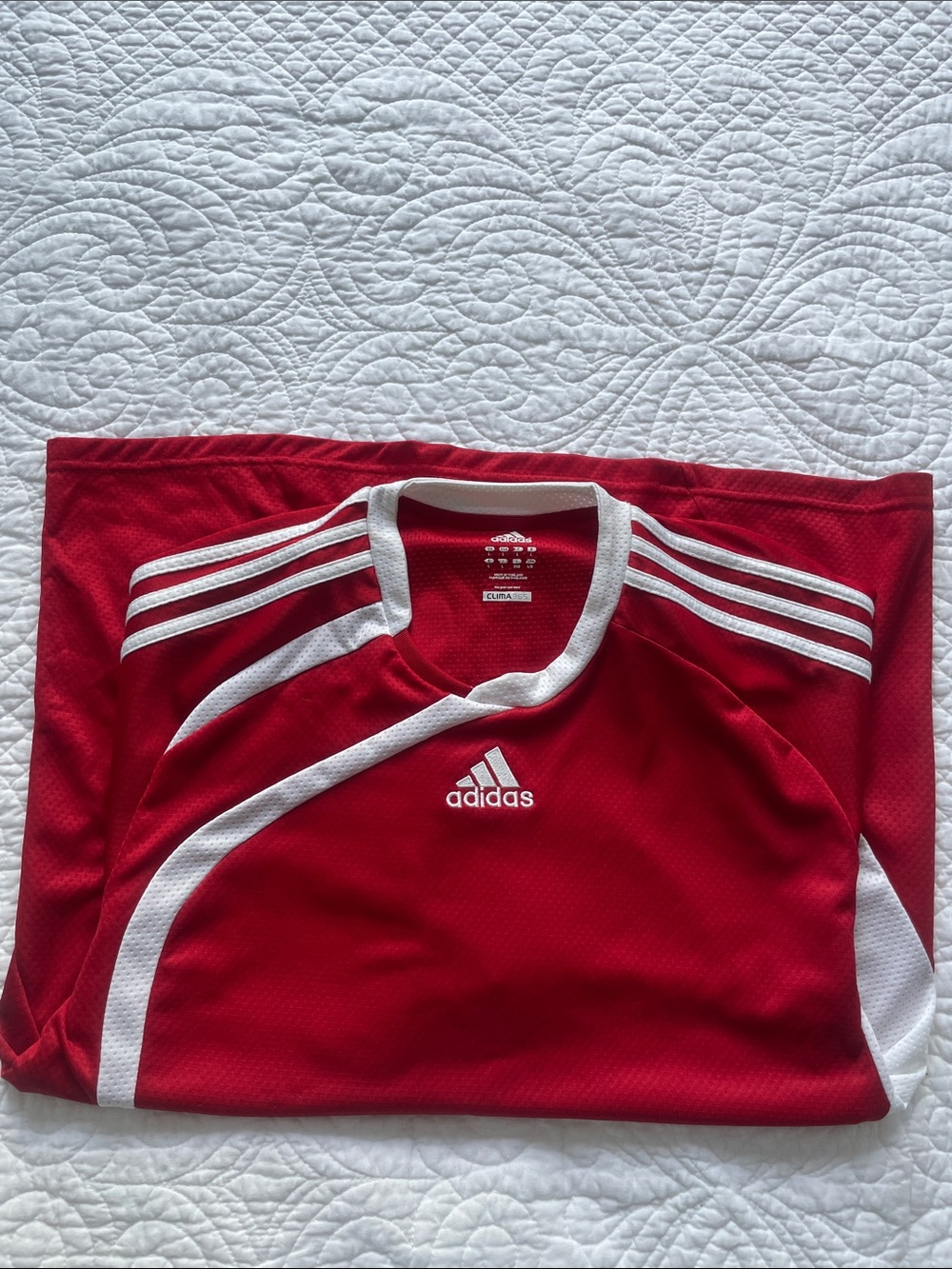 adidas Red & White Performance Soccer Jersey